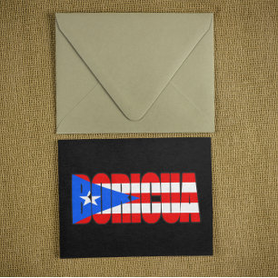Boricua Puerto-ricanische Flaggentypografie Postkarte