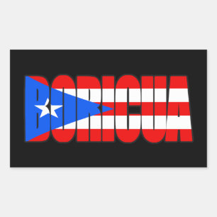 Boricua Puerto-ricanische Flaggentypografie Rechteckiger Aufkleber
