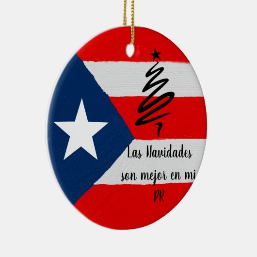 Boricua Puerto Rico Fahne Weihnachten Keramik Ornament (Rechts)