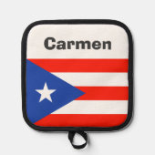 Boricua Puerto Rico Flag Oven Mitt und Pot Holder Topflappen (Vorderseite)