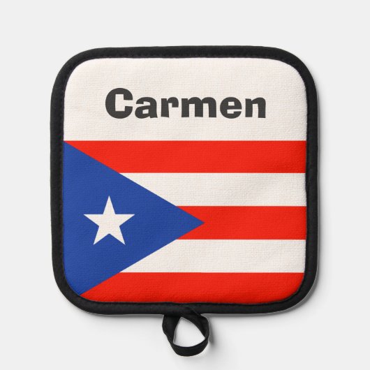Boricua Puerto Rico Flag Oven Mitt und Pot Holder Topflappen (Vorderseite)