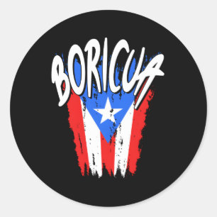 Boricua Puerto-Rico-Flagge erschüttert Runder Aufkleber