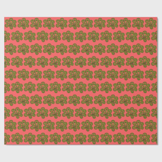 Boricua Sun Grüne Weihnachtspapier Geschenkpapier (Flach)