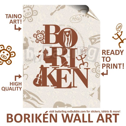 Boriken Puerto Rico Taino Wall Art Download Poster