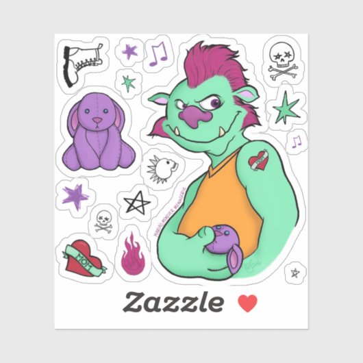 Boris, das Monster, das aufklebende Set Aufkleber (Blatt)