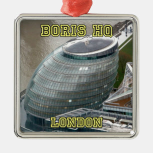 Boris HQ City Hall London Silbernes Ornament
