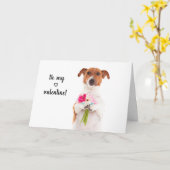 Boris - Jack Russell Terrier - Sei mein Valentine Karte (Gelbe Blume)