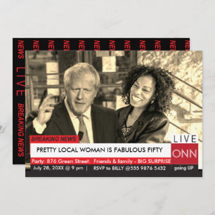 Boris Johnson Women's 50. Geburtstag Funny TV News Einladung