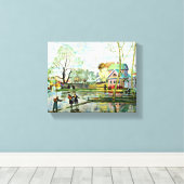 Boris Kustodiev, Frühjahr, berühmtes Bild Leinwanddruck (Insitu (Holzboden))