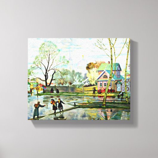 Boris Kustodiev, Frühjahr, berühmtes Bild Leinwanddruck (Vorderseite)