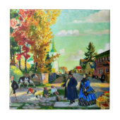 Boris Kustodiev: Gemälde zu den Herbstfestlichkeit Fliese (Vorderseite)