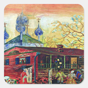 Boris Kustodiev, Museum für Kunst Shostakowitsch, Quadratischer Aufkleber