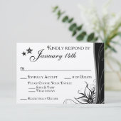 Boris Melinda Hochzeit RSVP Karte (Stehend Vorderseite)