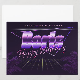 Boris Name Vorname lila retro Karte Geburtstag