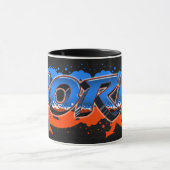 Boris Vorname Name Graffiti blue orange Tasse (Zentrum)
