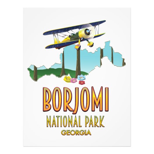 Borjomi Nationalpark Georgia Karte Fotodruck (Vorne)