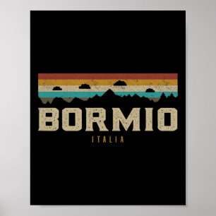 Bormio Berge Italien Wandern im Freien Retro Poster