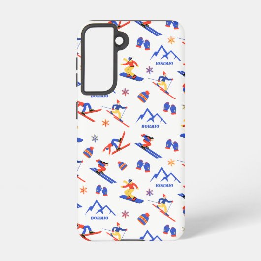 Bormio Italy Ski Snowboard Pattern Samsung Galaxy Hülle (Rückseite)