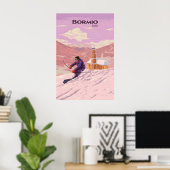 Bormio Skigebiet Reiseplakat Poster (Heimbüro)