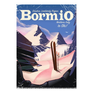 Bormio, Sondrio, Lombardei, Italien Skiposter. Fotodruck