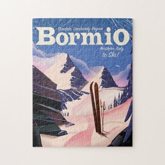 Bormio, Sondrio, Lombardei, Italien Skiposter. Puzzle (Vertikal)