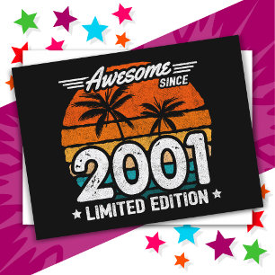 Born 2001 Limitierte Edition Retro Awesome Seit 20 Postkarte