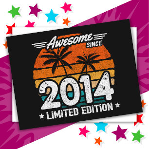 Born 2014 Limitierte Auflage Retro Awesome seit 20 Postkarte