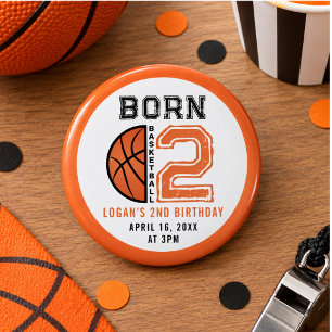 Born 2 Ball Basketball 2. Geburtstagsfeier Button