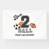 Born 2 Ball Sport Theme Boy Second Birthday Party Banner (Horizontal)
