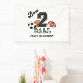 Born 2 Ball Sport Theme Boy Second Birthday Party Banner (InSitu)