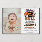 Born 2 Ball Sport Themed Boy 2nd Birthday Party Einladung (Vorderseite)