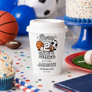 Born 2 Ball Sport-Themen-Party für Jungen zum 2. G Pappbecher