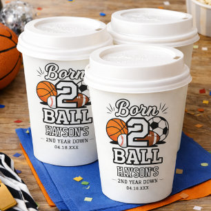 Born 2 Ball Sport-Themen-Party zum 2. Geburtstag f Pappbecher