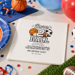 Born 2 Ball Sport-Themen-Party zum 2. Geburtstag f Serviette