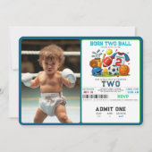 Born 2 Ball Sports Theme Boy’s 2nd Birthday Party Einladung (Vorderseite)