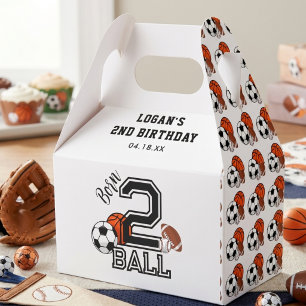 Born 2 Ball Sports Theme Jungen 2. Geburtstagsfeie Geschenkschachtel