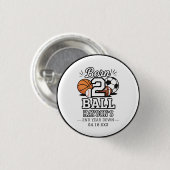 Born 2 Ball Sports Themed Boy 2nd Birthday Party Button (Vorne & Hinten)
