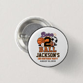Born 2 Ball Sports-Themed Boy 2nd Birthday Party Button (Vorne & Hinten)