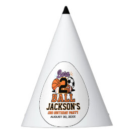 Born 2 Ball Sports-Themed Boy 2nd Birthday Party Partyhütchen