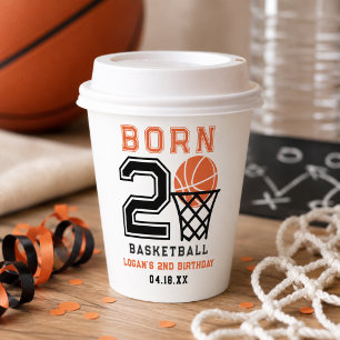 Born 2 Basketball   Sport-Junge zum 2. Geburtstag Pappbecher