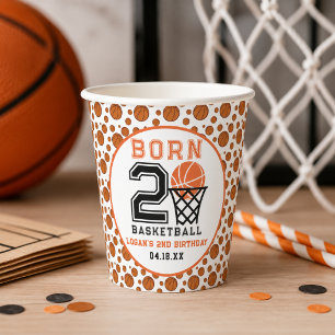 Born 2 Basketball Sport Jungen 2. Geburtstag Pappbecher