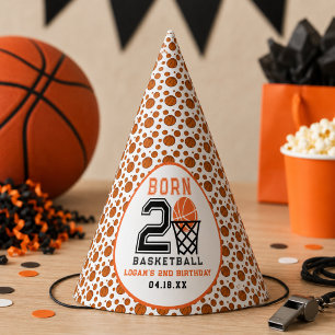 Born 2 Basketball   Sport  Jungen 2. Geburtstag Partyhütchen