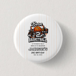 Born 2 Basketball Sportthemen 2. Geburtstag Button