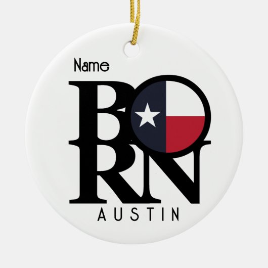 BORN Austin Texas Keramik Ornament (Vorne)