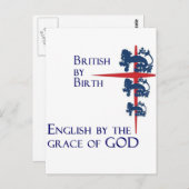 Born British English By the grace of GOD Postkarte (Vorne/Hinten)