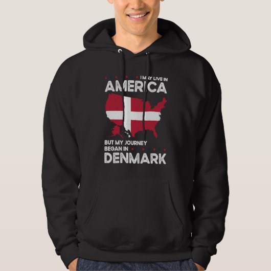 Born Danish Denmark American USA Citizenship Hoodie (Vorderseite)