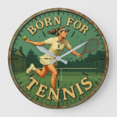 Born for  tennis  große wanduhr (Vorderseite)
