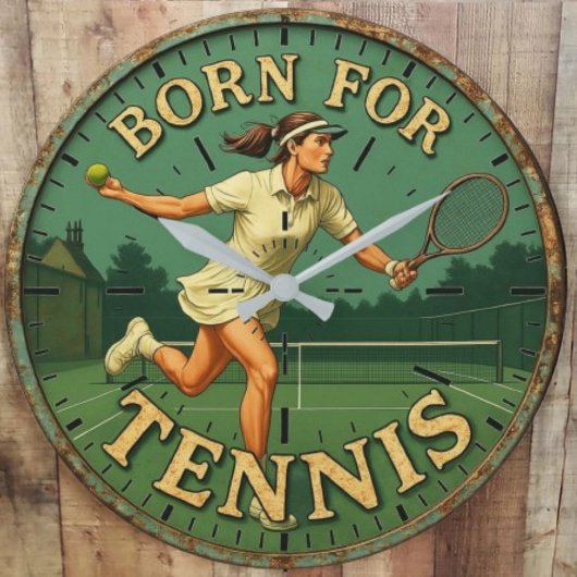 Born for tennis große wanduhr
