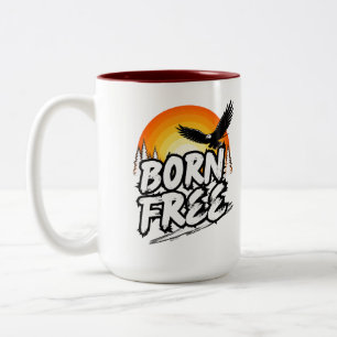 Born Free Eagle Grafik-Mug Zweifarbige Tasse