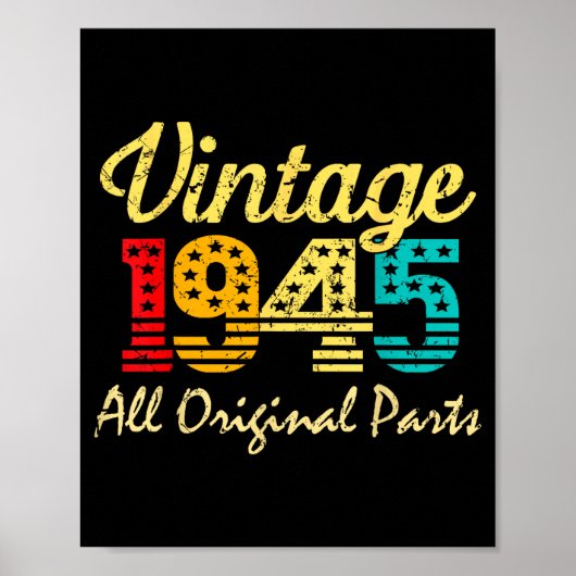 Born In 1945 80 Years Old Made In 1945 80th Birthd Poster (Vorne)